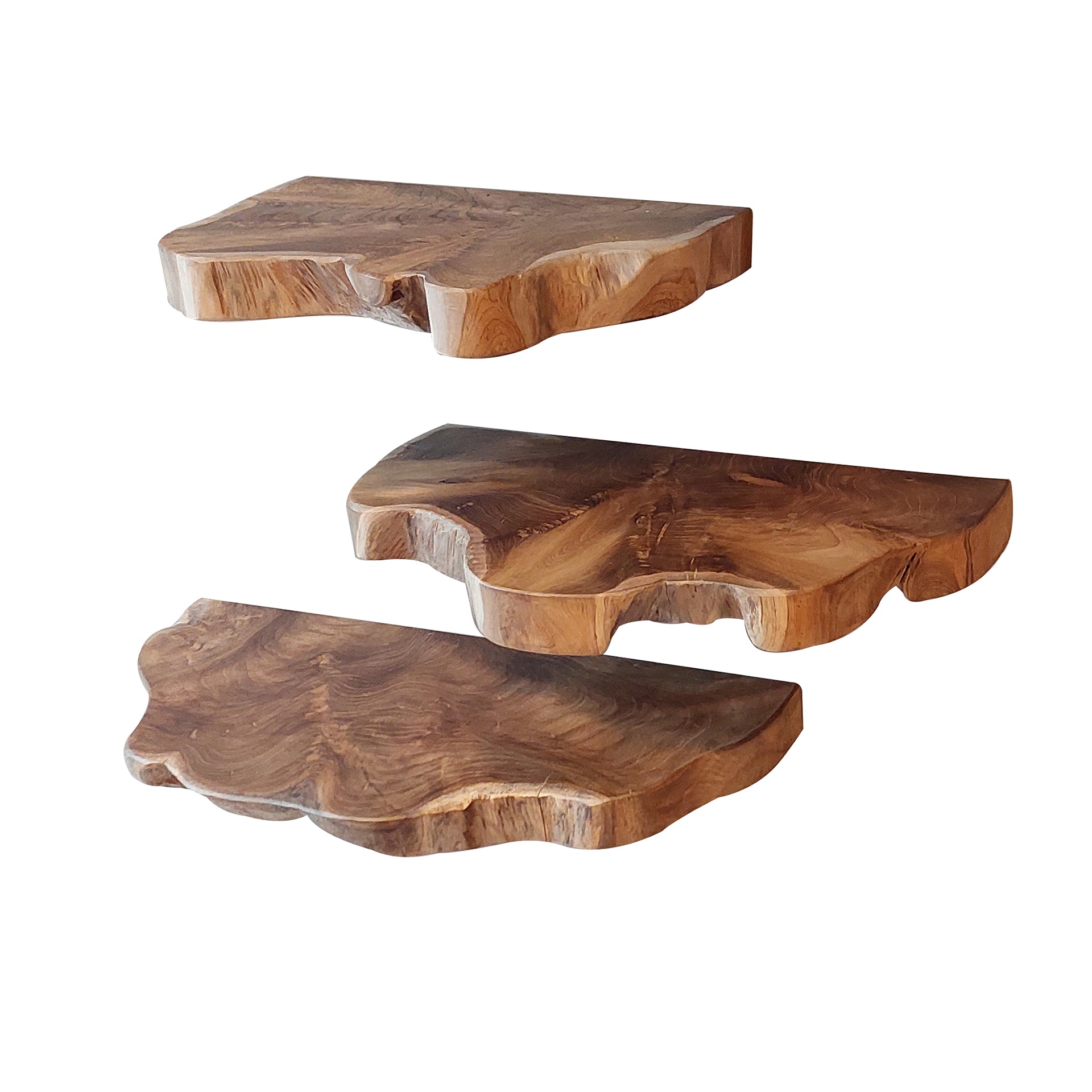 by fonQ Philly Wandschap Set van 3 - Teakhout