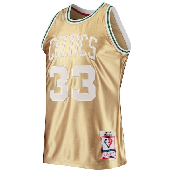 Larry Bird Boston Celtics 75th Anniversary 1985/86 Hardwood Classics Swingman Jersey - Gold