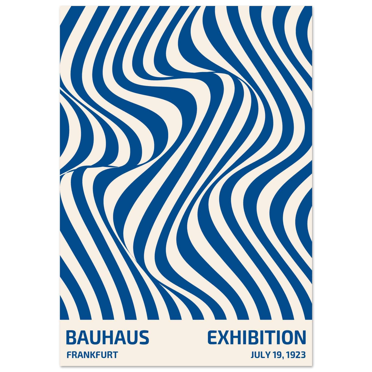 Artfulprints Poster Bauhaus - Exhibition Frankfurt blue  - 70x100 cm - Blauw