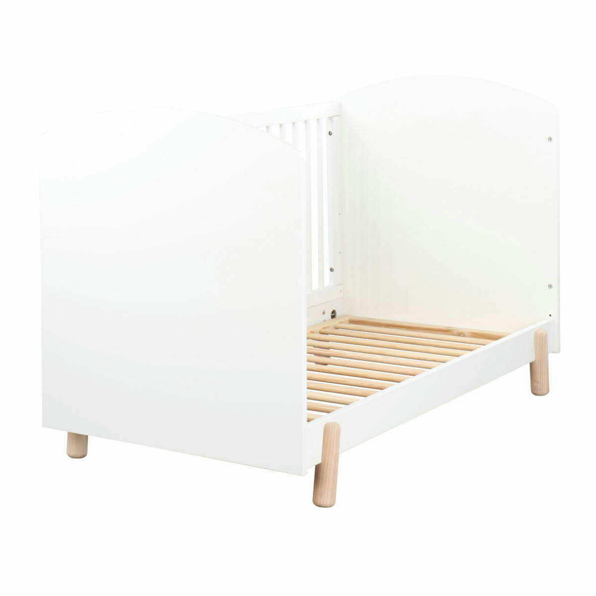 GABBY - Pack lit bébé avec matelas 70x140 cm bois massif blanc