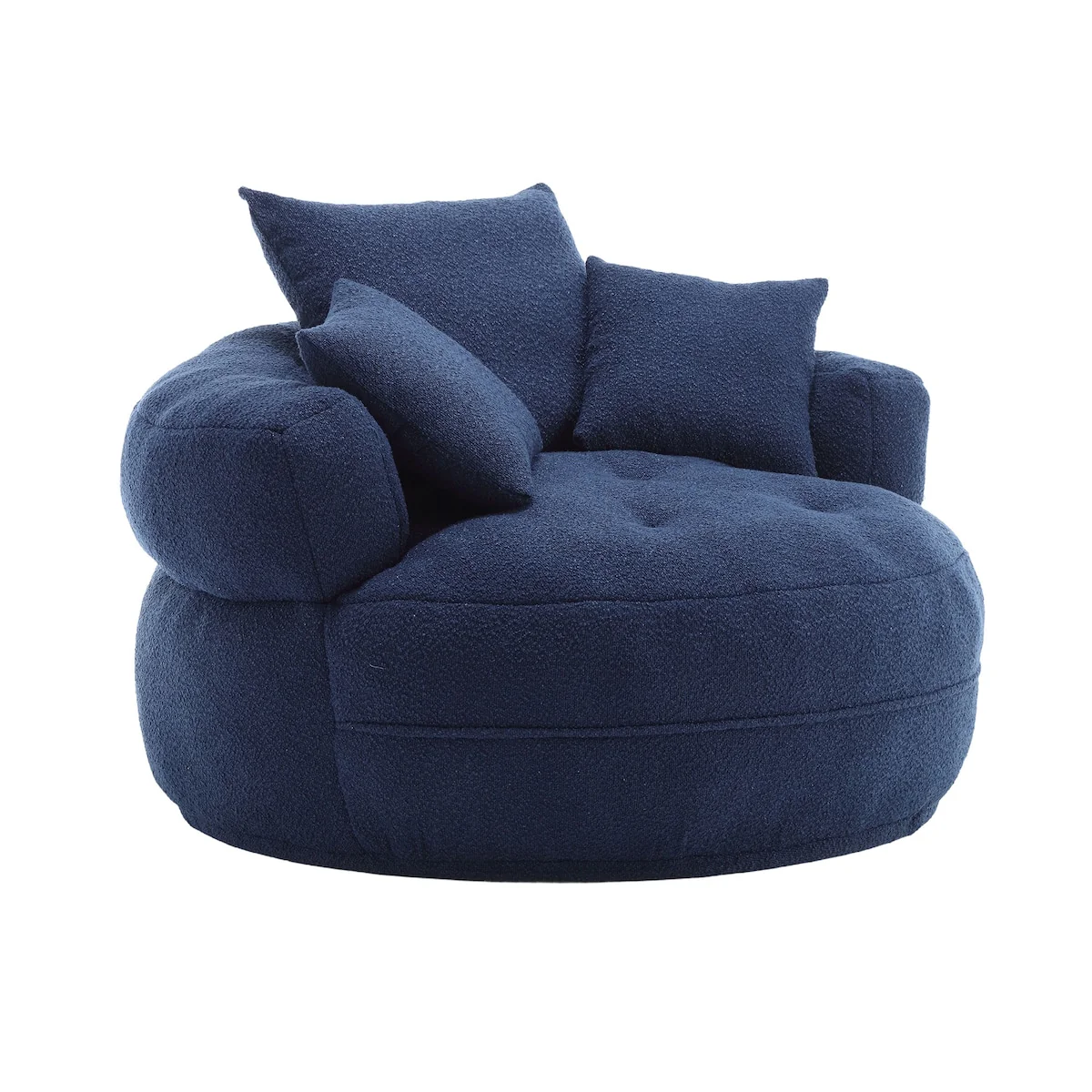 Circular wide living room fabric sofa, balcony swivel sofa chair
