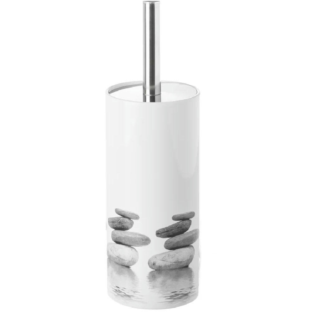 - Brosse WC céramique gris et blanc galets