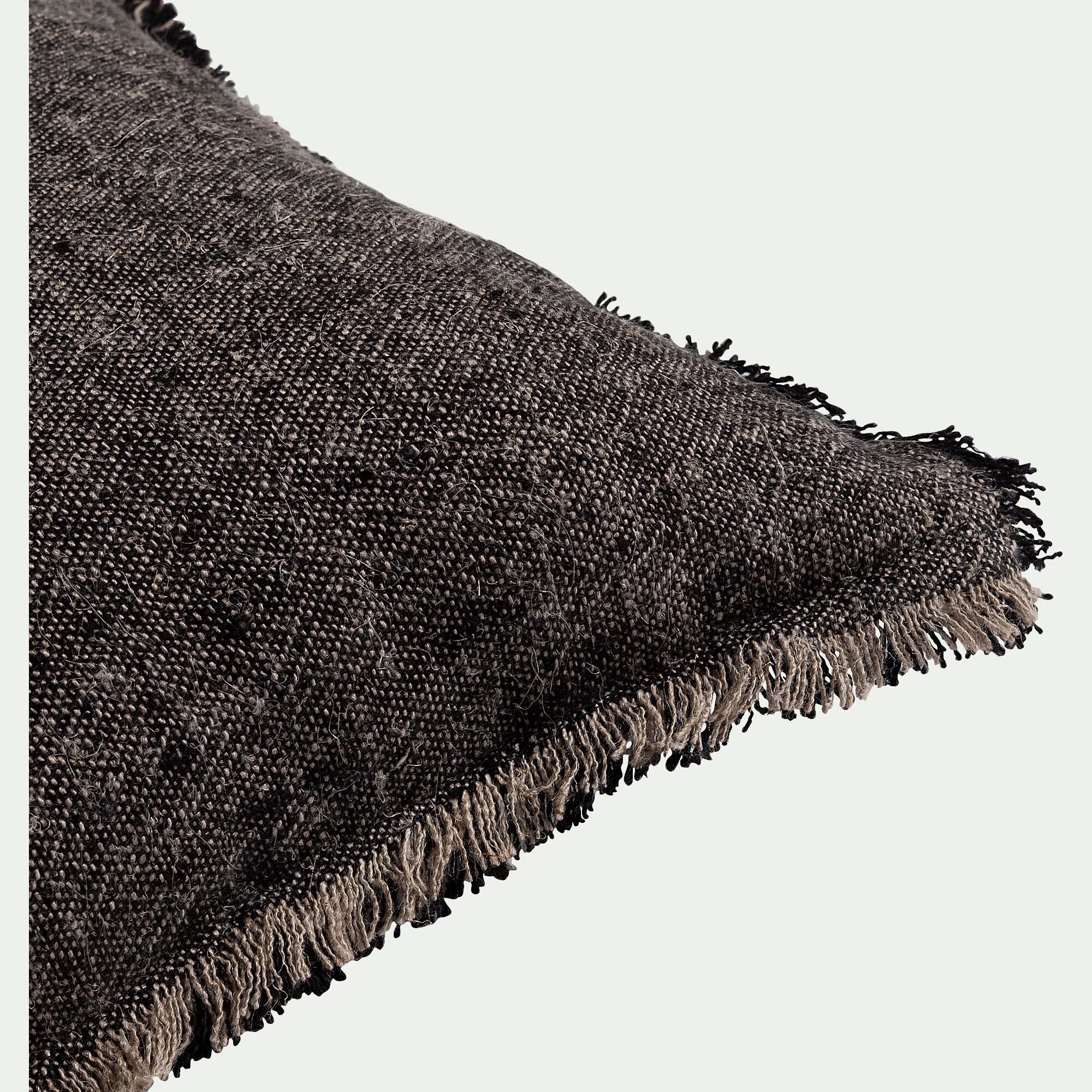 MALLAWI - Coussin en lin chambray - noir 30x50cm