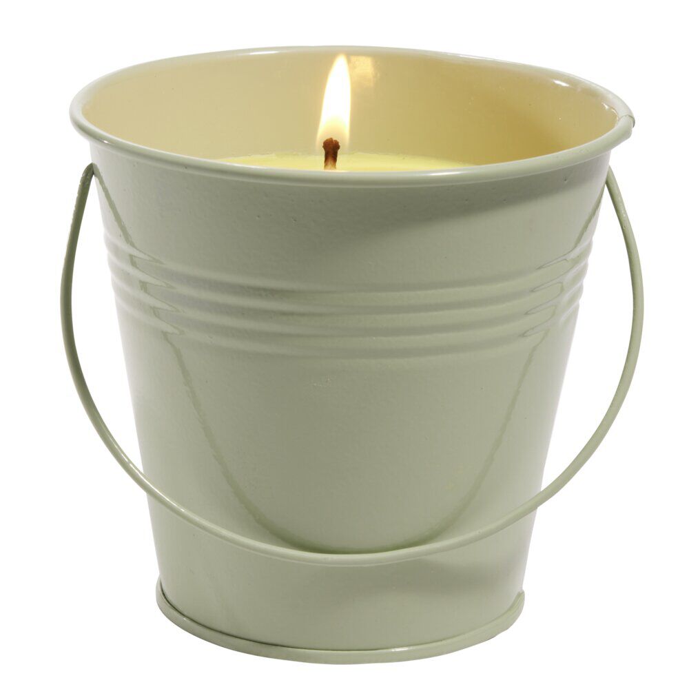 Bougie citronnelle soja et beurre de ghee seau métal pastel 42H