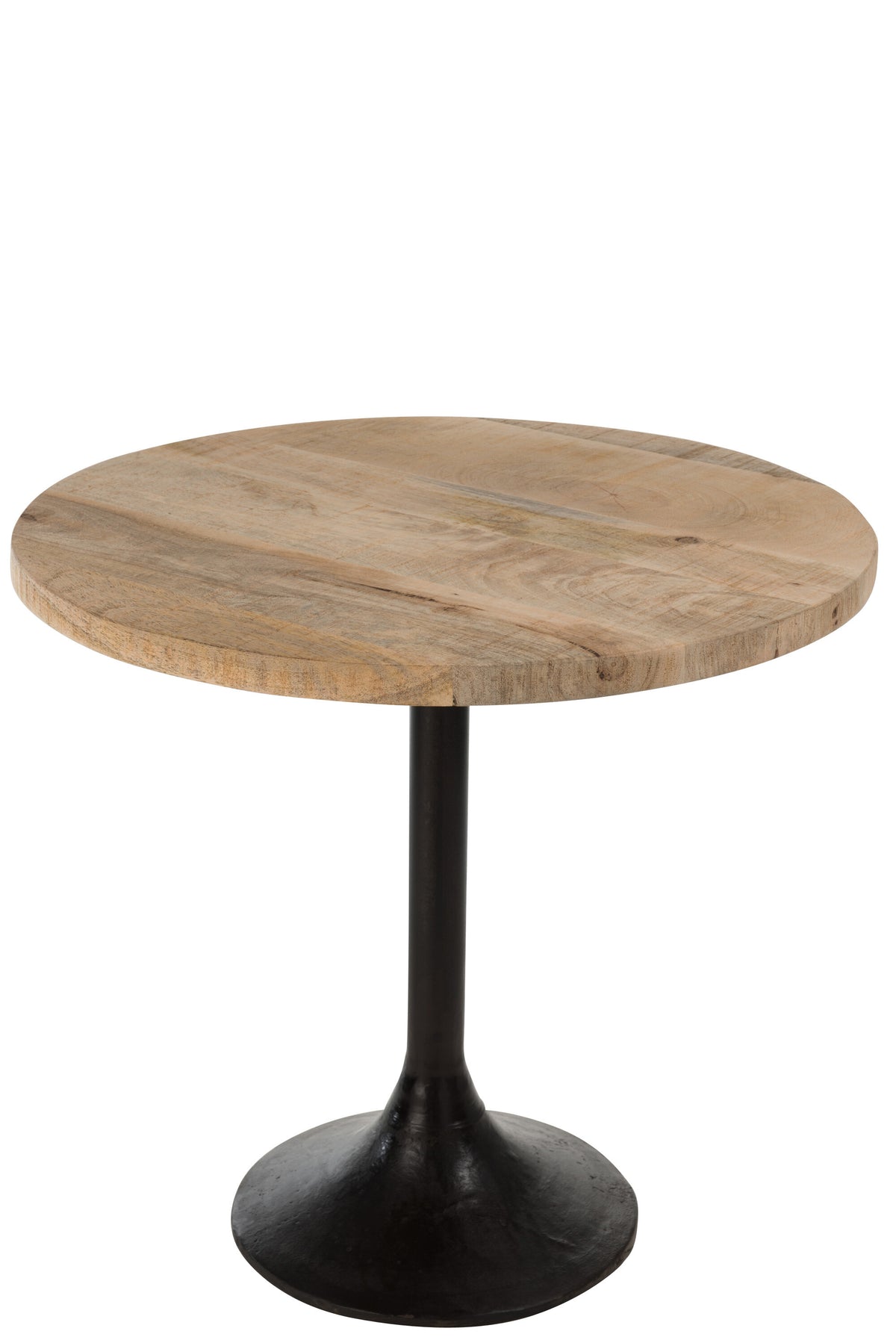J-Line bartafel Rond - hout/metaal - naturel/zwart