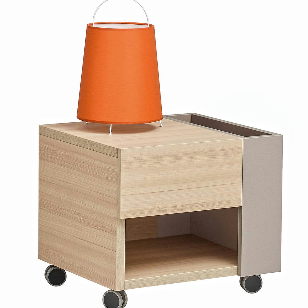 GRAPHIC - Bloc 1 tir sur roulettes effet bois finition bois