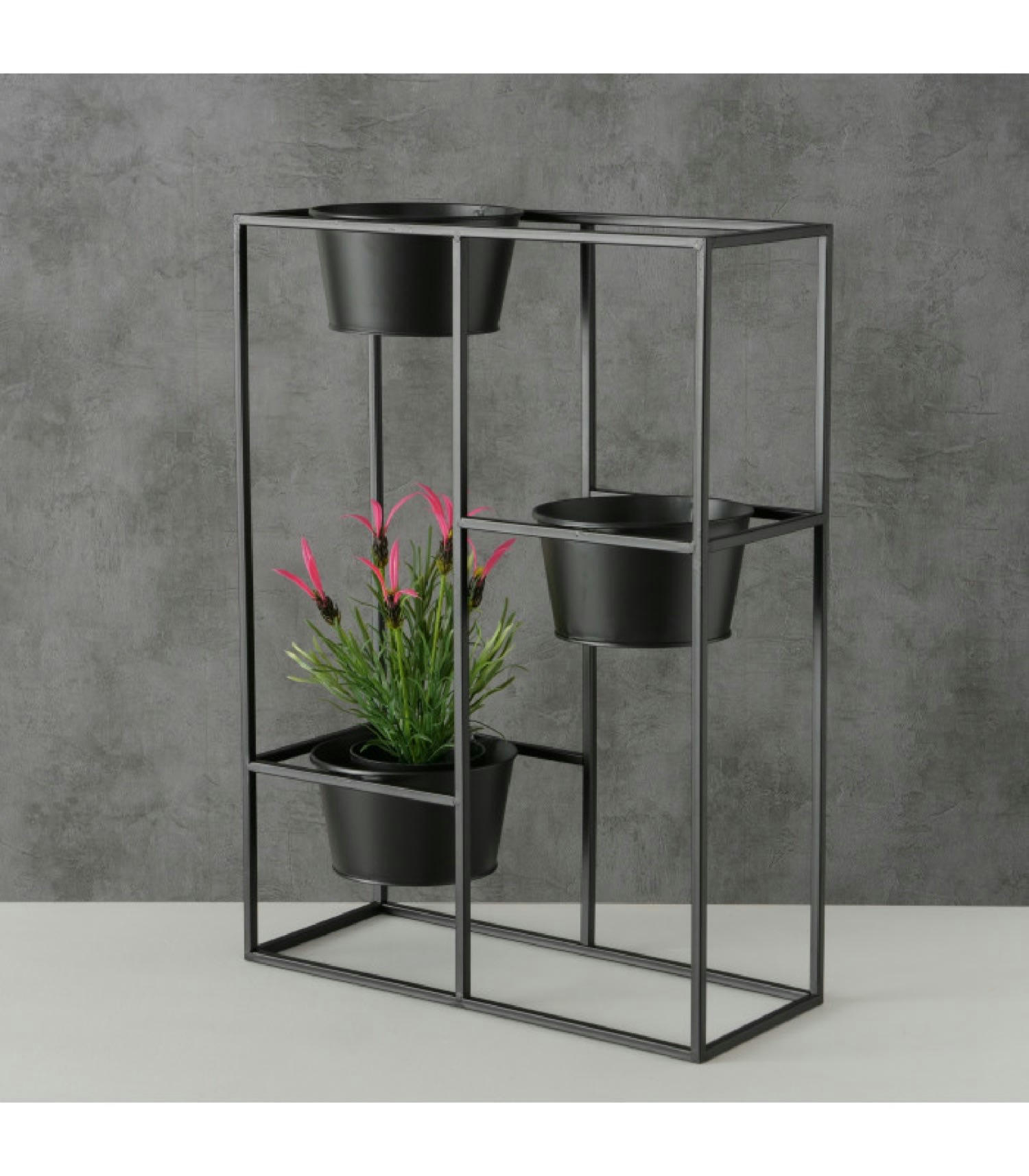 MÉTAL - Support pots plantes étagé en métal noir