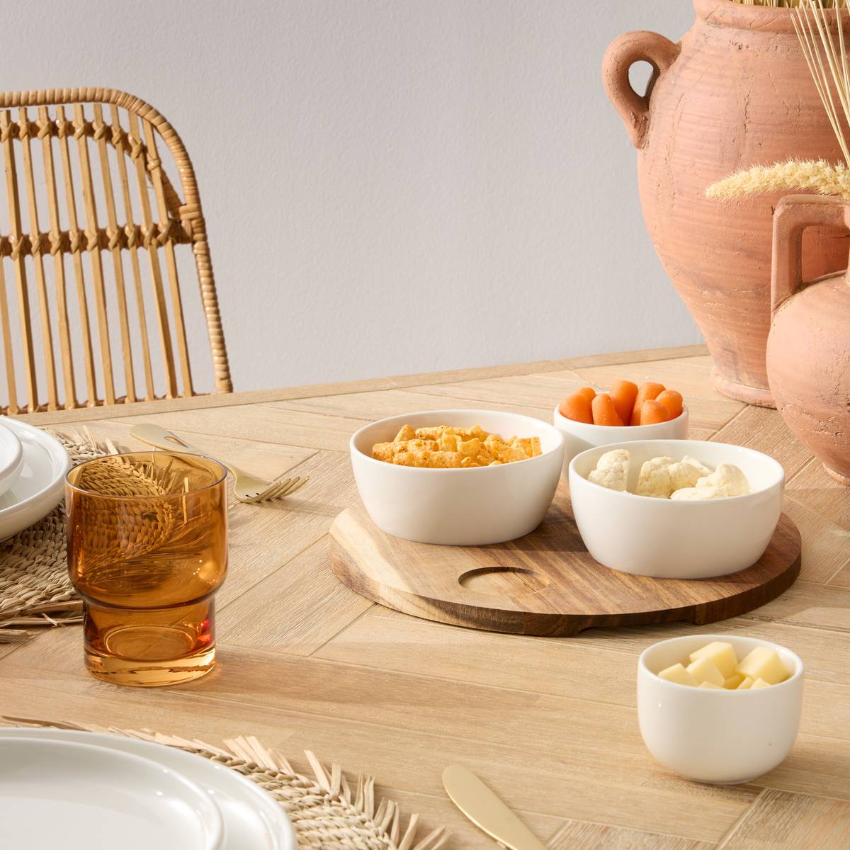 Aperitif Set"Elegance" Porcelain, 5 Pieces, White