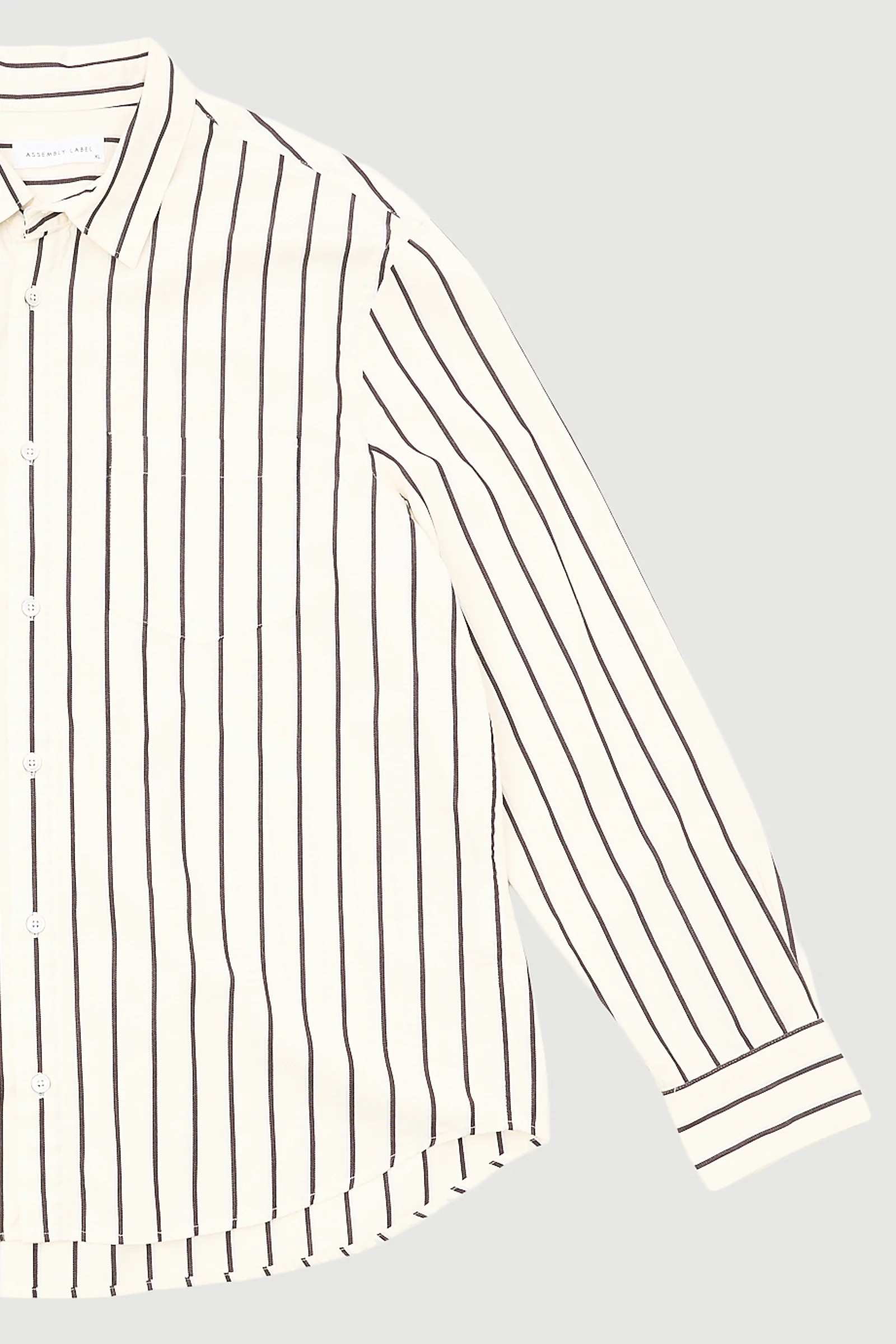 Re-Worn Mens Cotton Stripe Long Sleeve Shirt