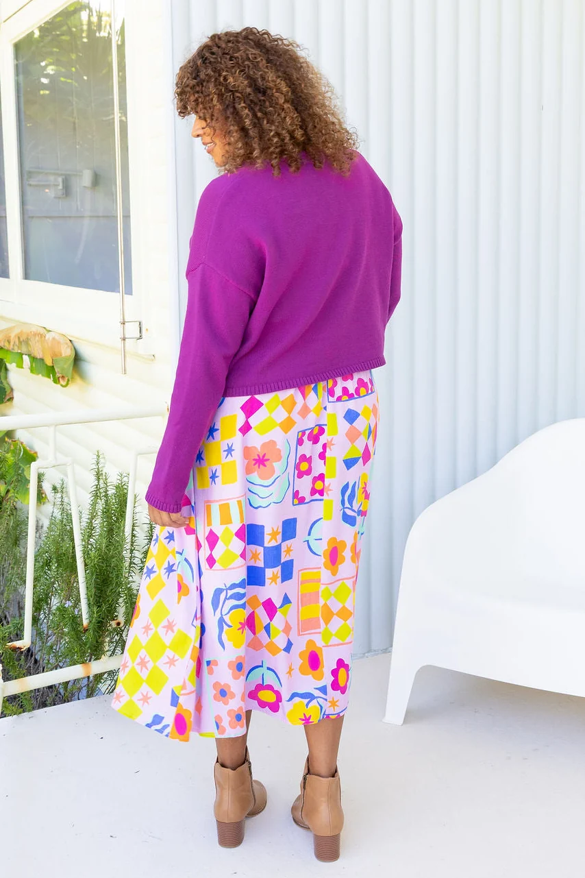 Blakely Crop Knit in Grape