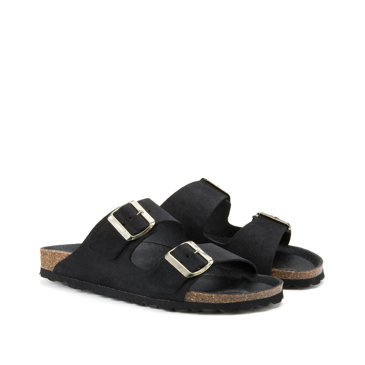 Mules à boucles en cuir