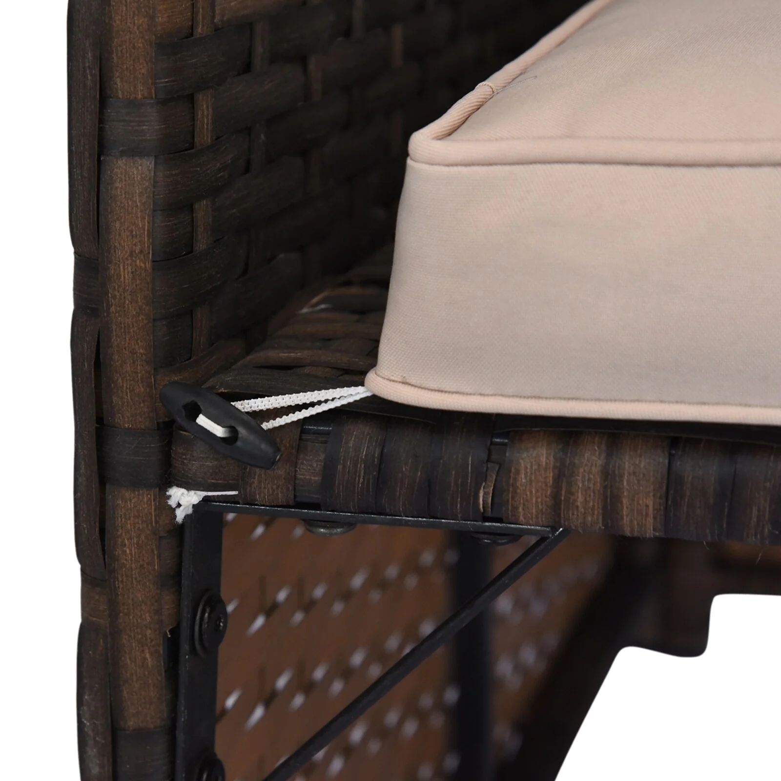 3 Piece Patio Furniture Set, Rattan Outdoor Sofa Set with Chaise Lounge & Loveseat, Soft Cushions, Tempered Glass Table,