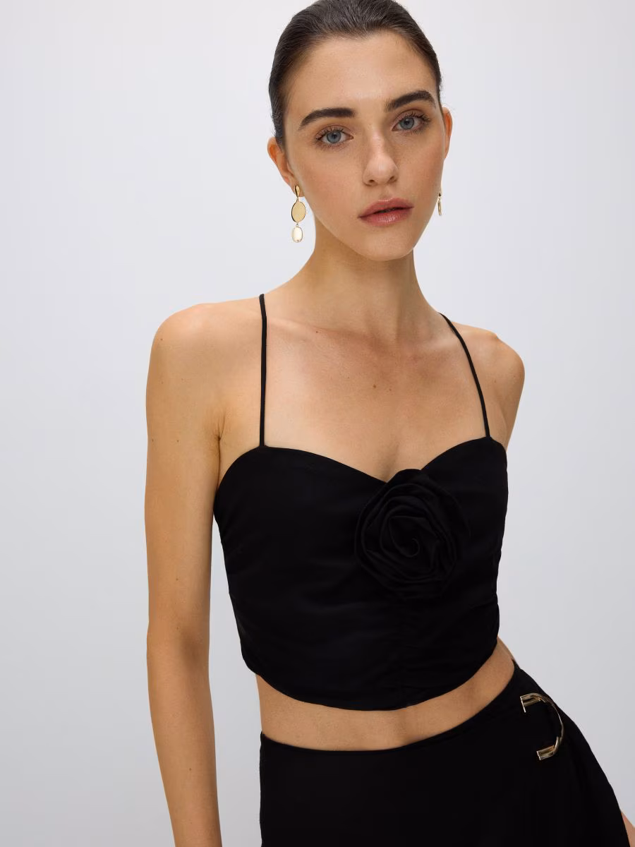 Top With Rose-Shaped Detail