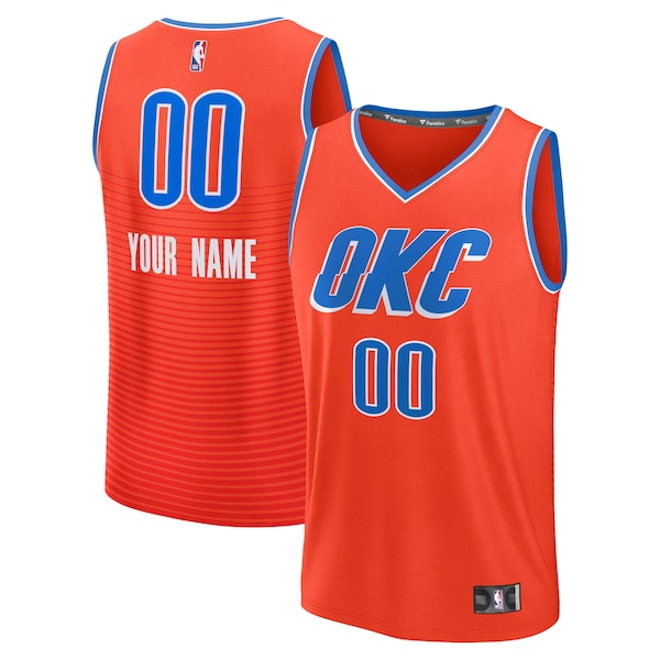 Oklahoma City Thunder  Fast Break Custom Jersey - Statement Edition - Orange