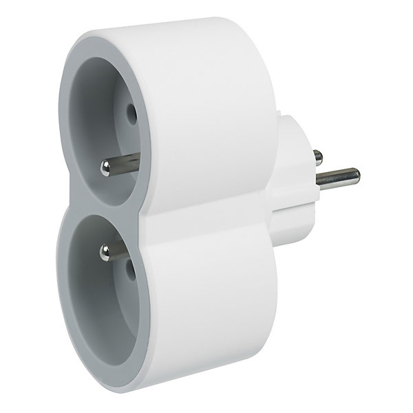 Multiprise 2 prises Legrand blanc et gris