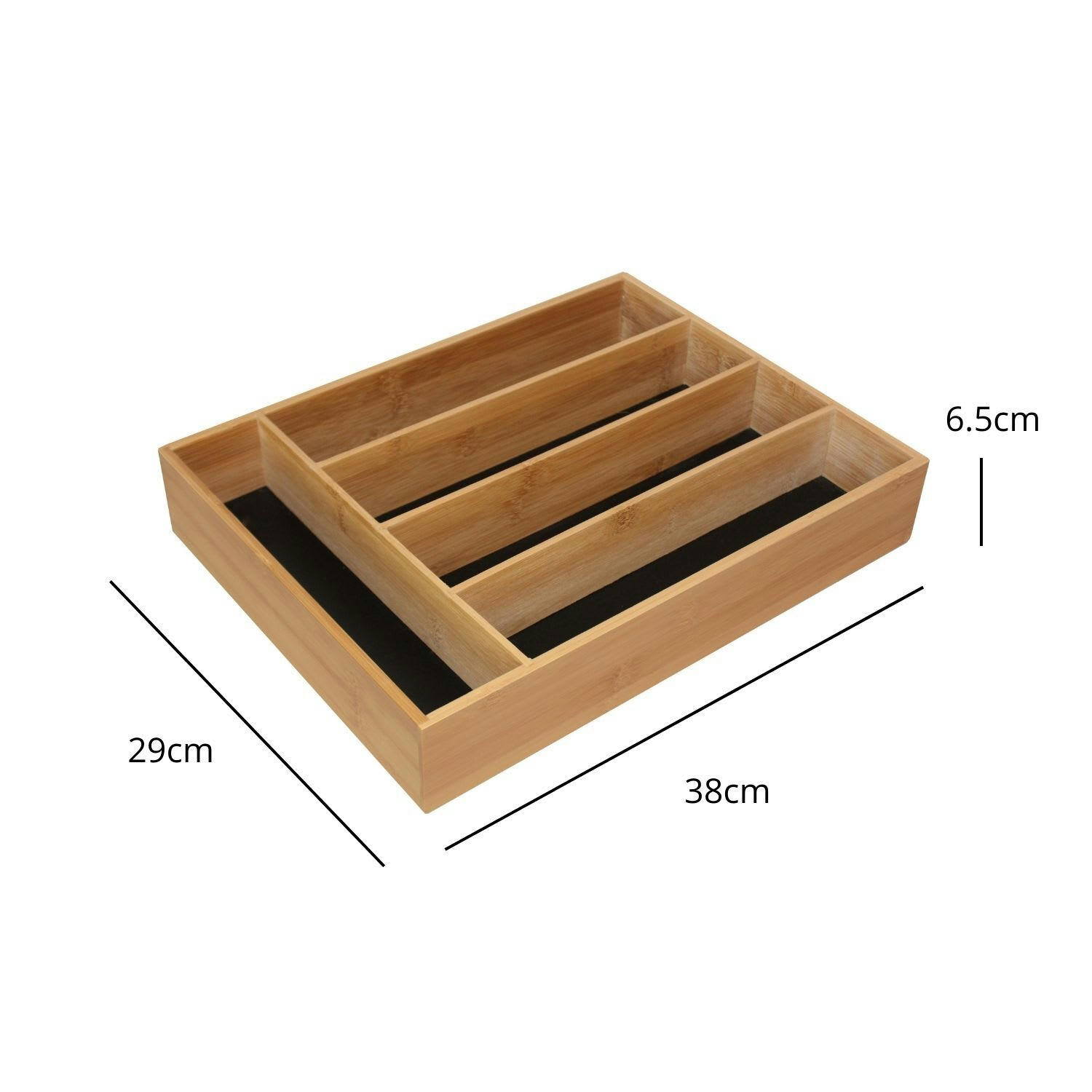 - Range-couverts avec 5 compartiments en bambou 38x29x7cm