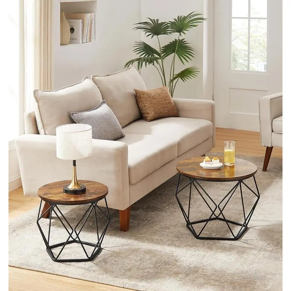 Parya Home ronde salontafel, set van 2, woonkamertafel