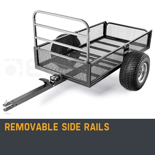 NNEMB Towed Steel Mesh Dump Cart Garden ATV Mower Trailer Tray 1250lbs