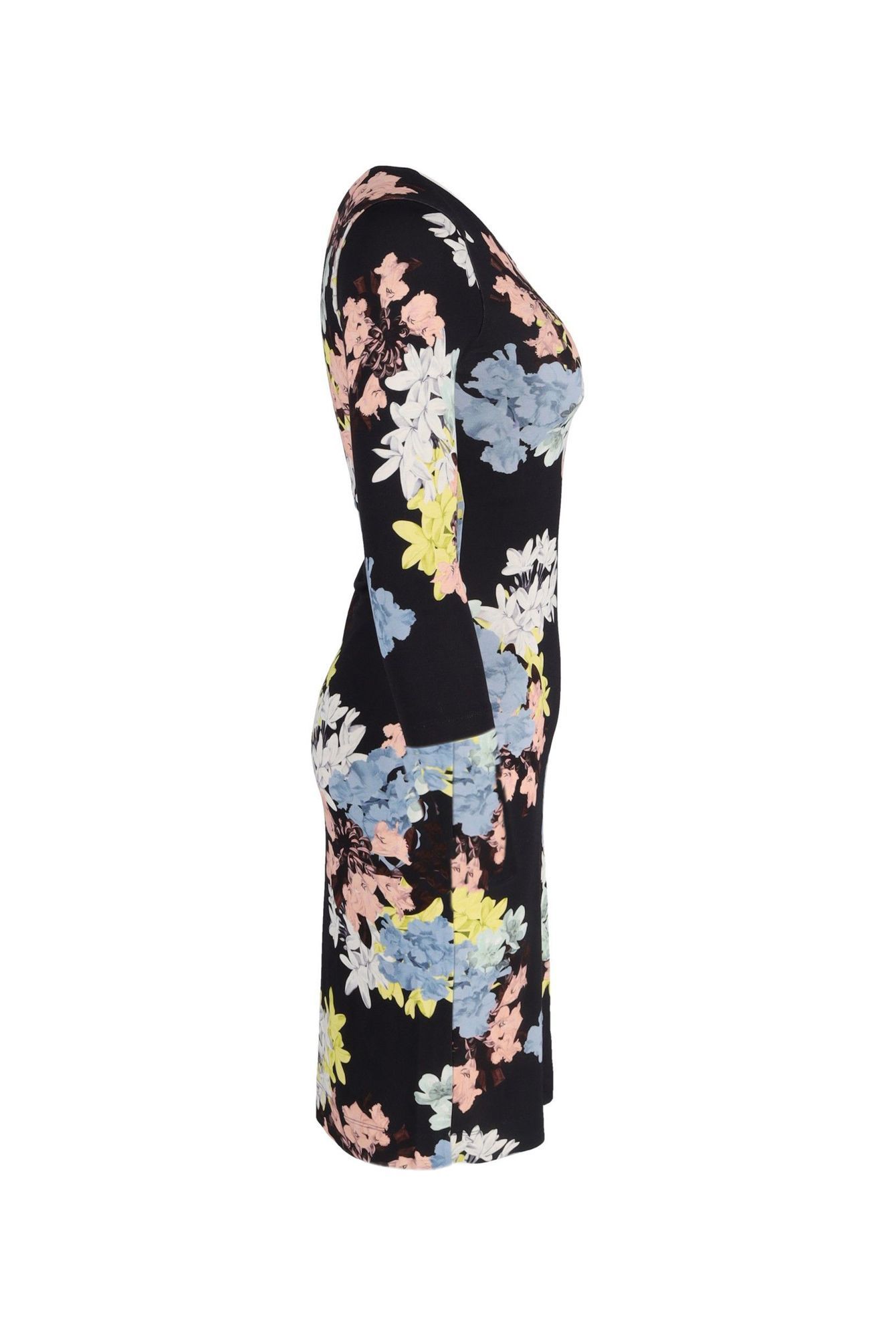 Erdem Preloved Floral Jersey Midi Dress in Black Cotton