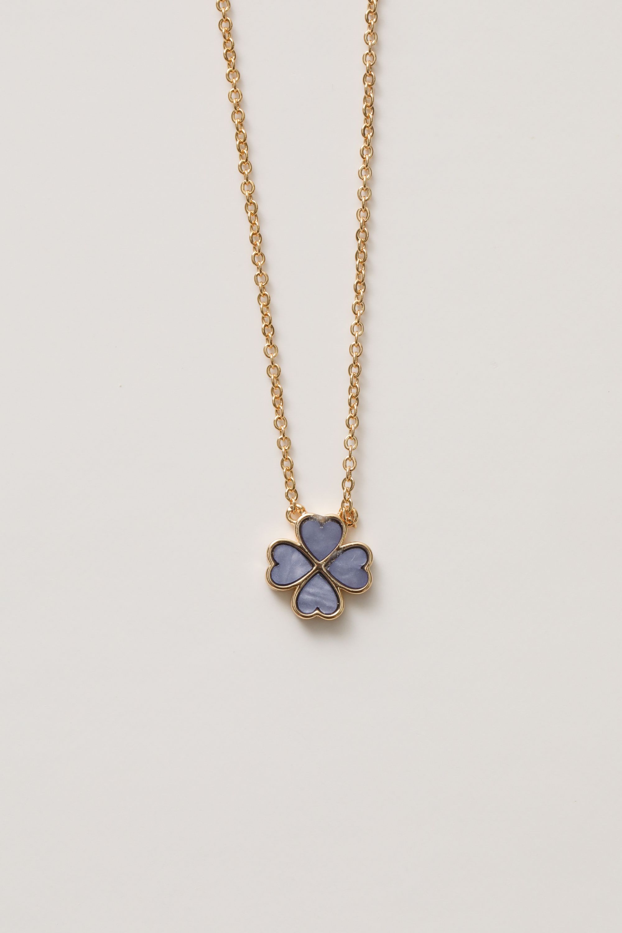 Jon Richard Gold Plated and Lilac Heart Clover Pendant Necklace
