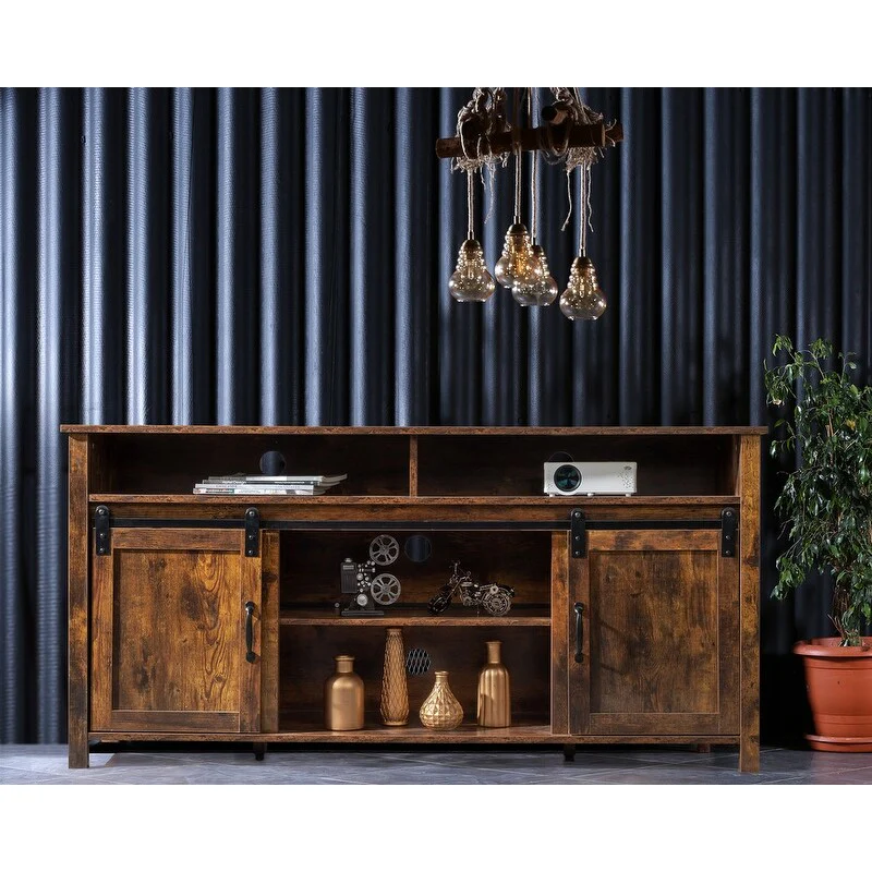 65 inch Electric Fireplace TV Stand Entertainment Center with 1500W Fireplace