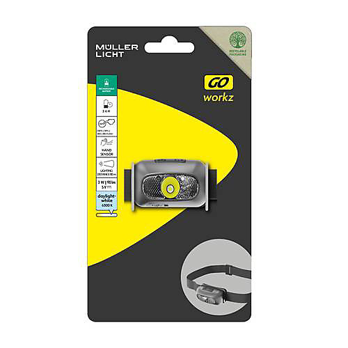 Lampe frontale LED MÜLLER-LICHT 27700073 - 90 lm, rechargeable, bandeau ajustable