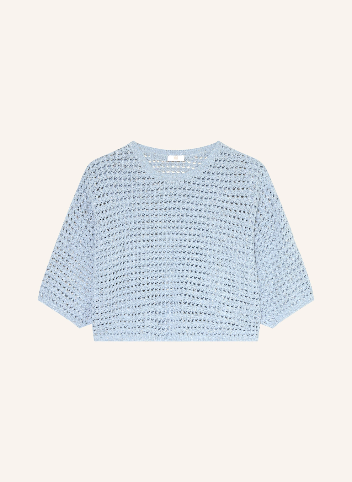 RIANI Cropped-Strickshirt mit 3/4-Arm und Glitzergarn