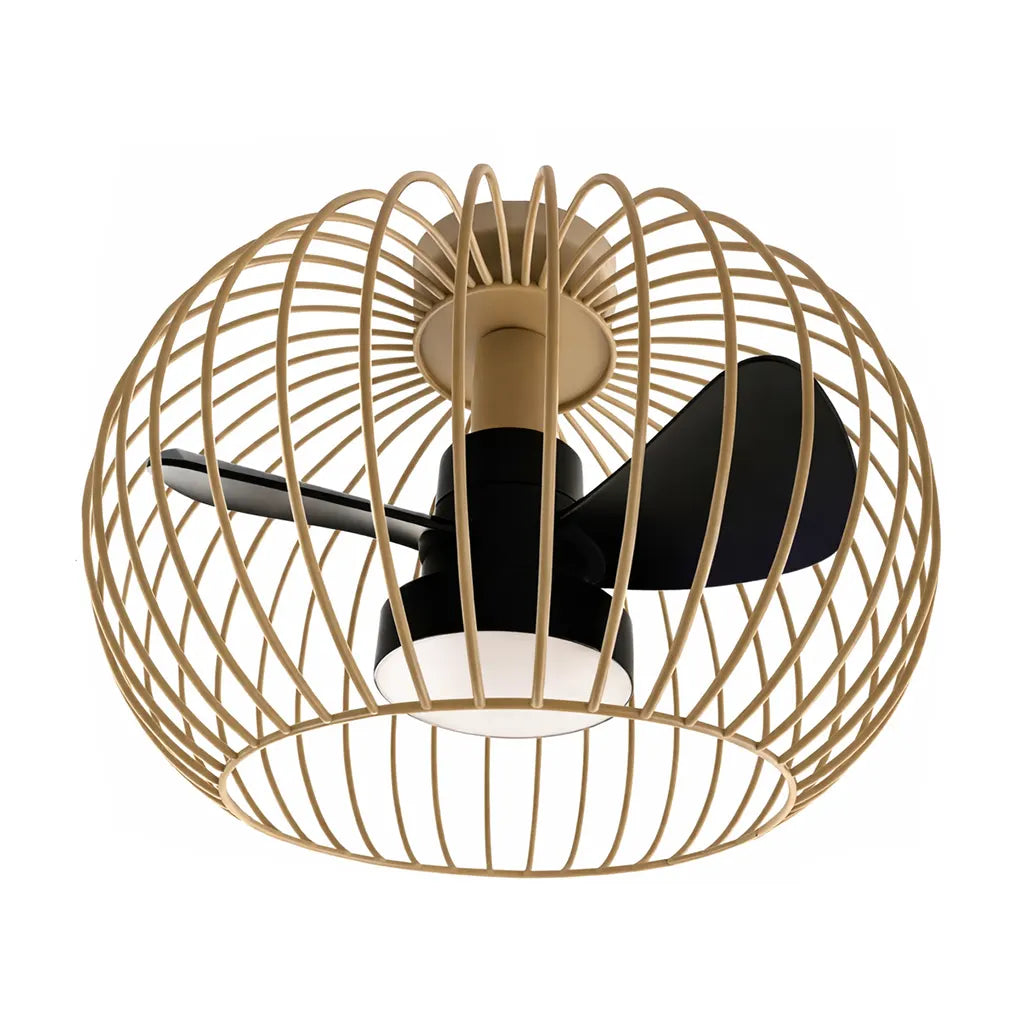 Ylumen plafondventilator Wire - 1 lichts - 40 x 31  cm - zwart beige