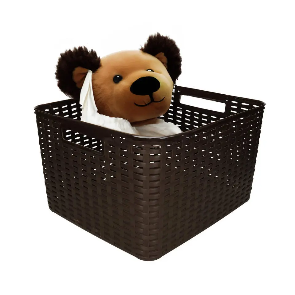 Plasticforte Opbergmand - rotan kunststof - donkerbruin - 28 L