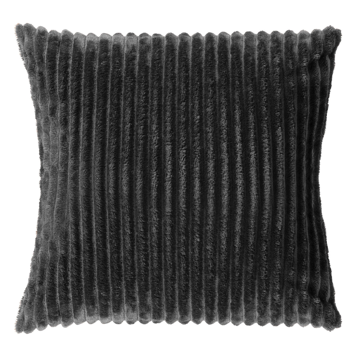 MART - sierkussen 45x45 cm - zacht ribfluweel - corduroy - Charcoal Gray - antraciet