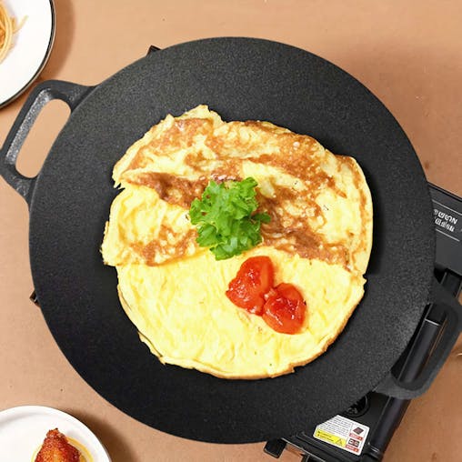 SOGA 2X Cast Iron Induction Crepes Pan Baking Cookie Pancake 40x33cm