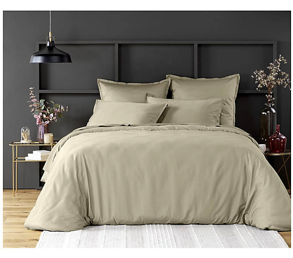 Housse de couette en satin de coton Uni