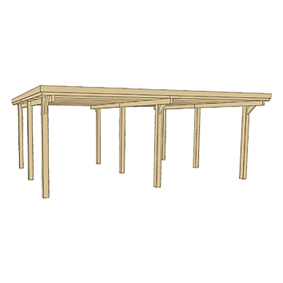 Doppelcarport »618«, Gr. 1, Flachdach, Holz, kesseldruckimprägniert