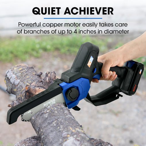 NNEMB SW6 20V Cordless Mini Chainsaw Kit, Electric Tree Pruner with Battery & Fast Charger