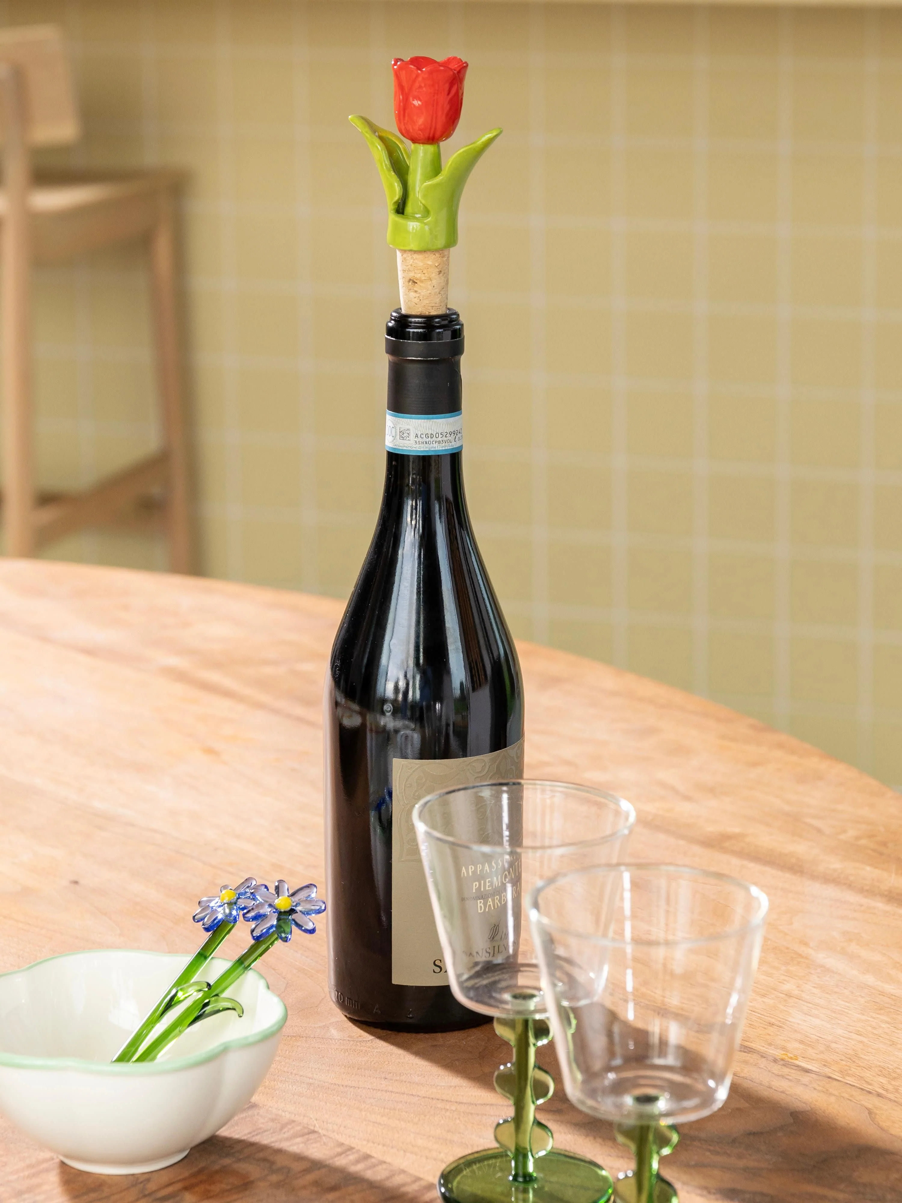 Handgefertigte Löffel Flora aus Borosilikatglas, 2er-Set
