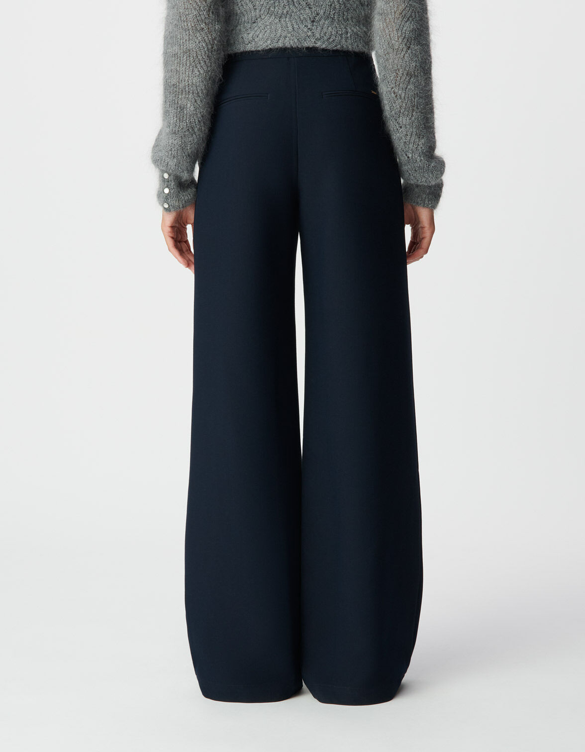 Pantalon droit marine flanelle Femme