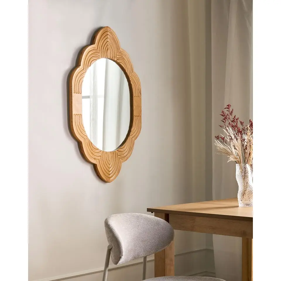 FRESVILLE - Wandspiegel - Lichtbruin - Dennenhout