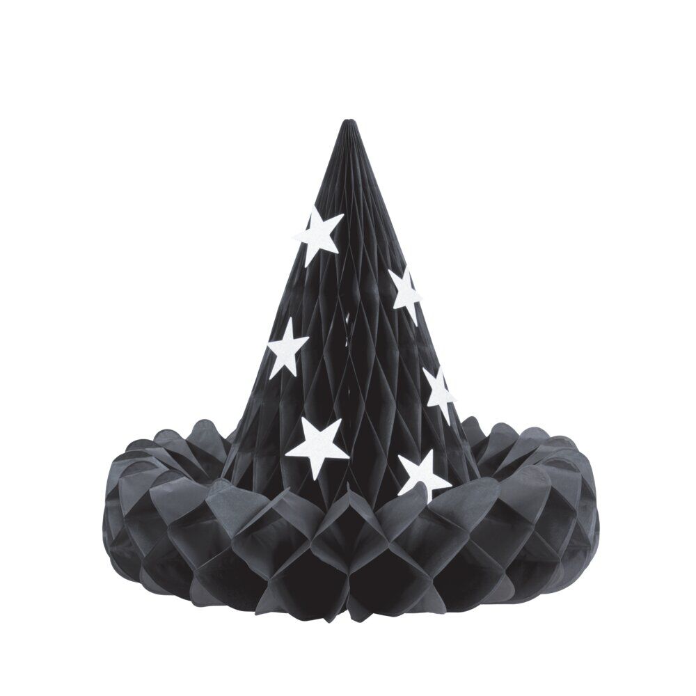 Décoration Halloween à suspendre chapeau de sorcière x3 avec étoiles