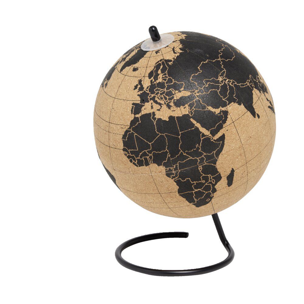Globe terrestre en liège avec 6 punaises Ø15xH20cm