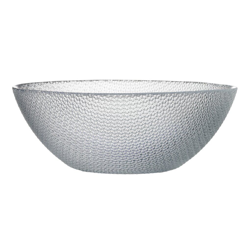 Saladier en verre design relief transparent x2