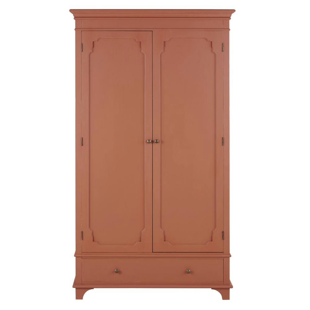 Selena - Armoire 2 portes battantes 1 tiroir terracotta