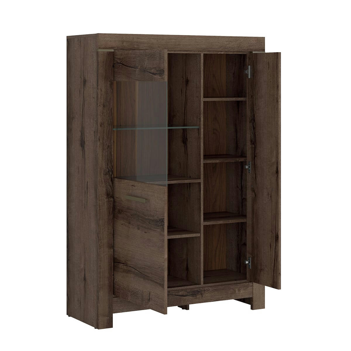 - Vaisselier 2 portes panneaux agglomérés naturel foncé