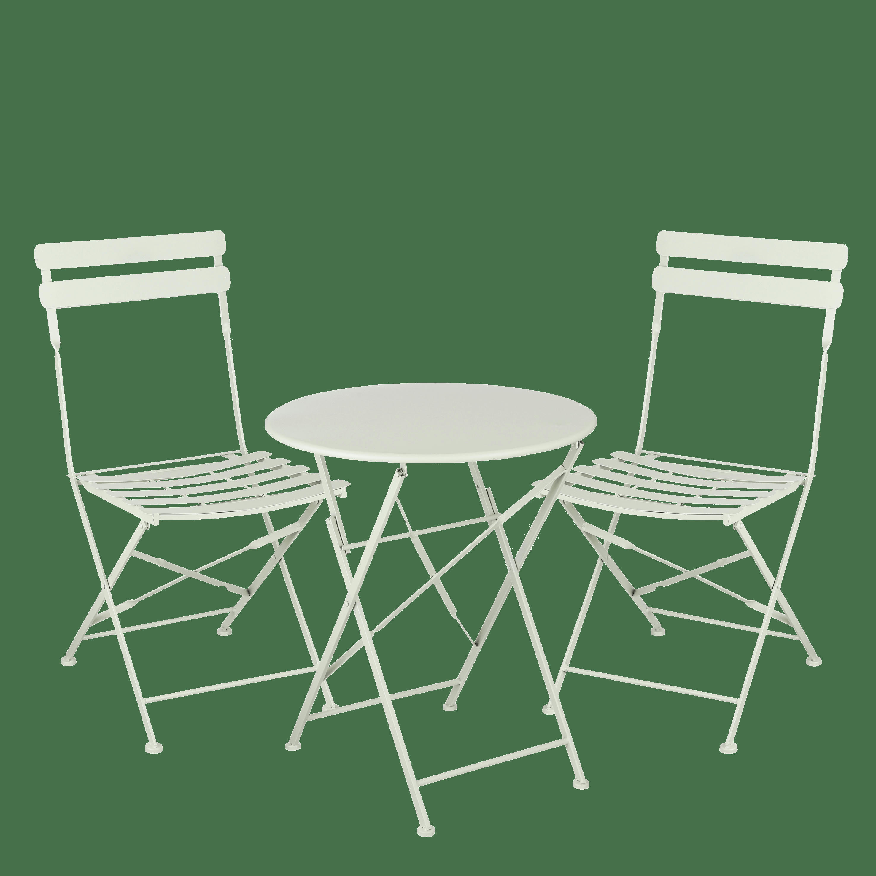 LAURENCE - Ensemble jardin bistro 3 pièces en metal vert menthe