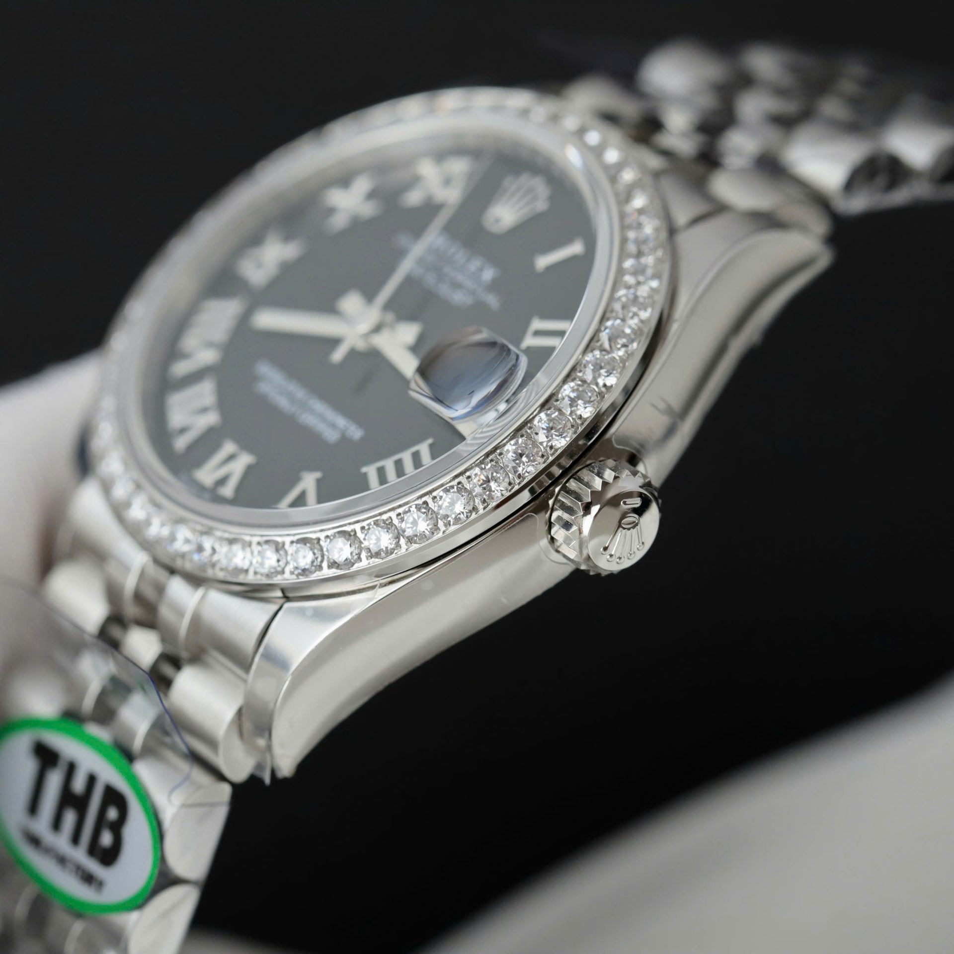 Rolex Datejust 316L Steel Black Dial With Diamonds 31mm Jub THBF Replica