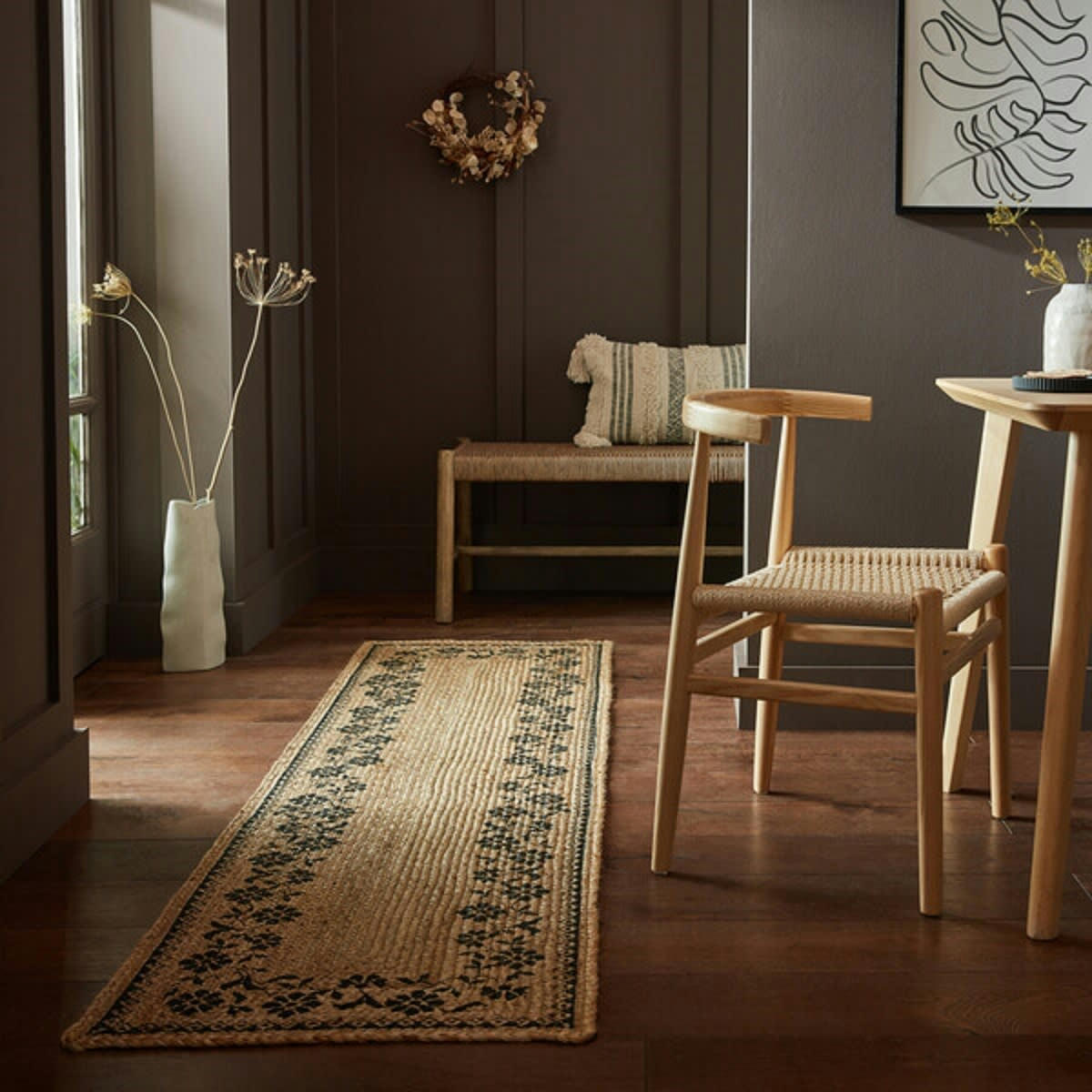 MASIE - Tapis de couloir en jute beige 60x230 cm