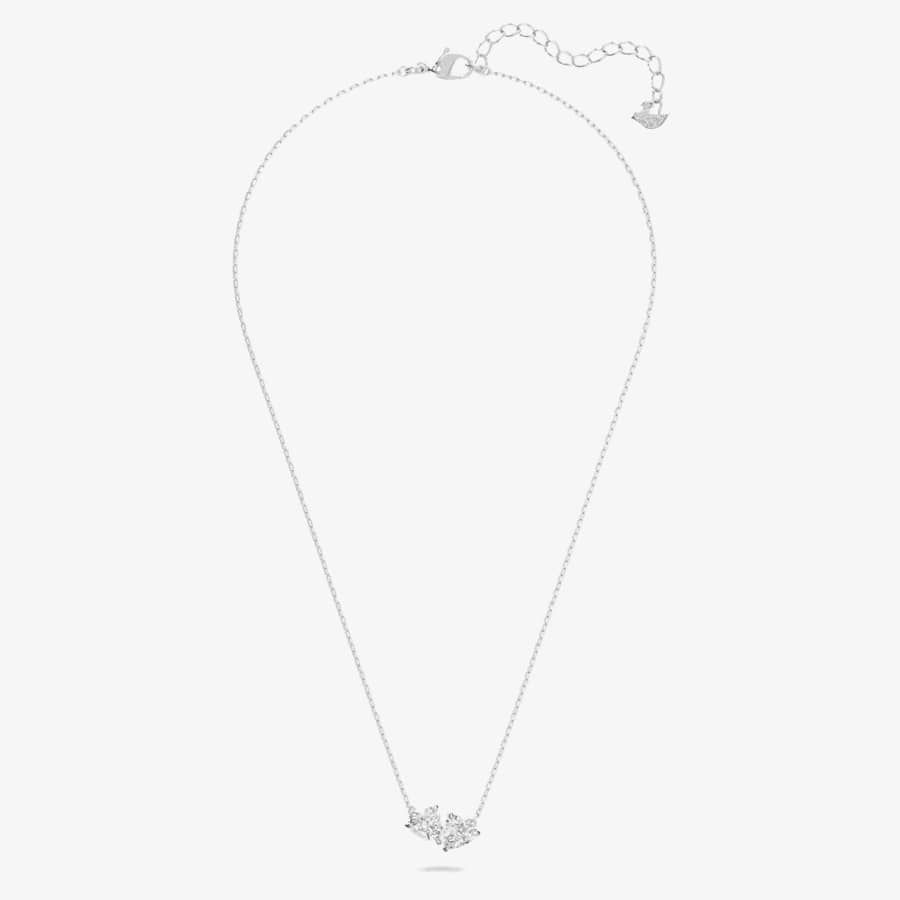 Swarovski Attract Soul White Crystal Two Heart Necklace 5517117