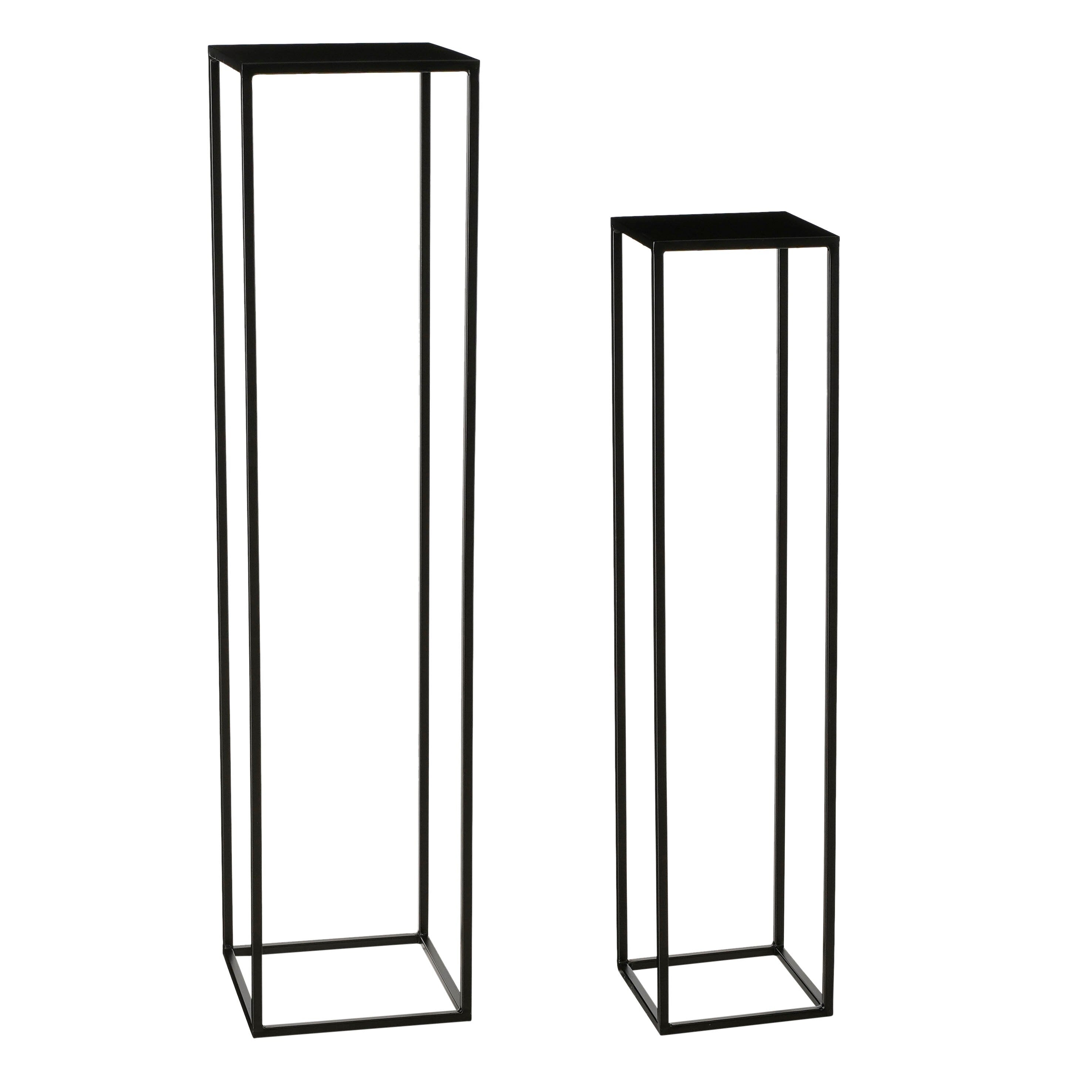 Mica Decorations Goa Bijzettafel - Set van 2 - L28 x B28 x H120 cm - Metaal - Zwart