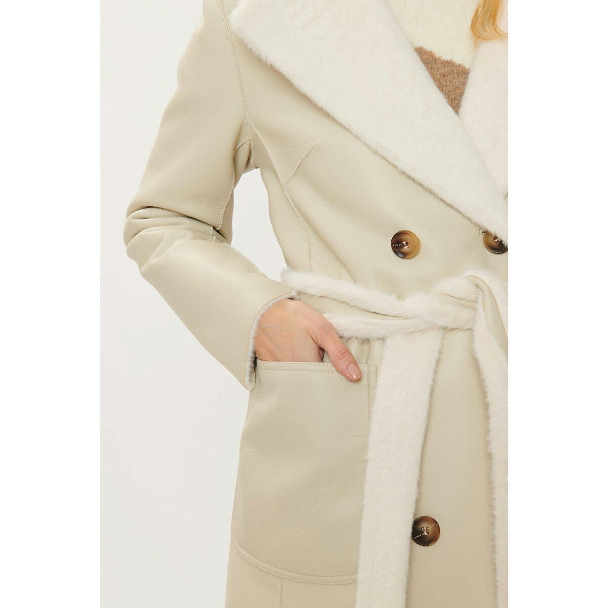 Manteau  long Caroline réversible et ceinturé