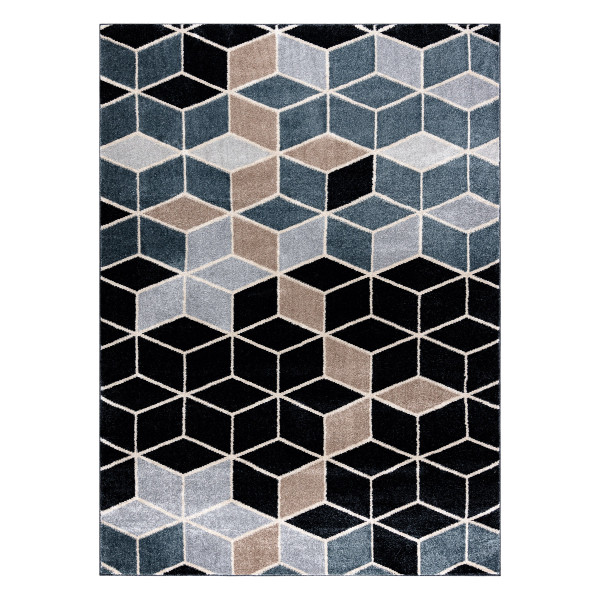 Dywan POLI 9139A Cube kostka 3D czarny / szary 120x170 cm