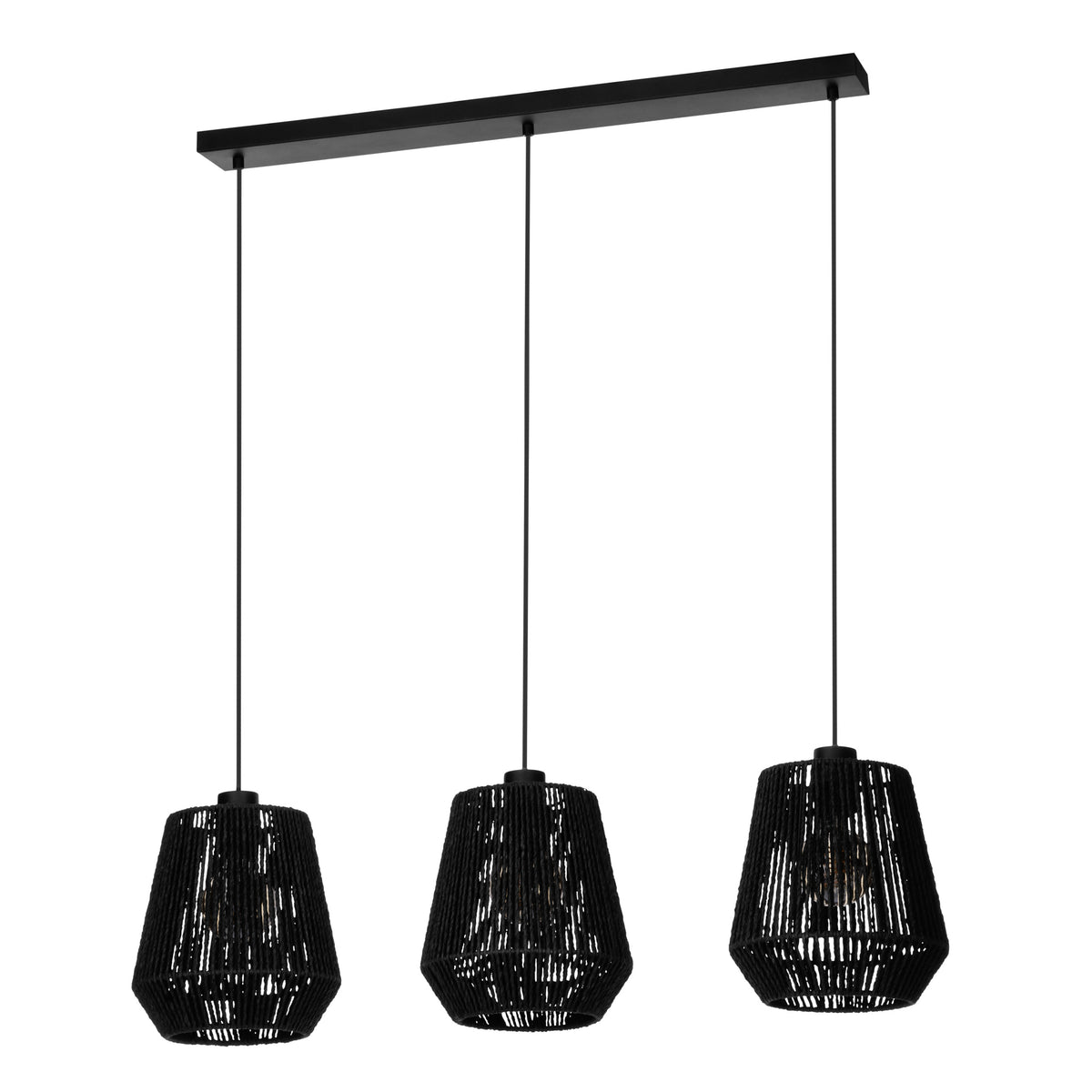 EGLO hanglamp Persley - e27 - papier/staal - zwart
